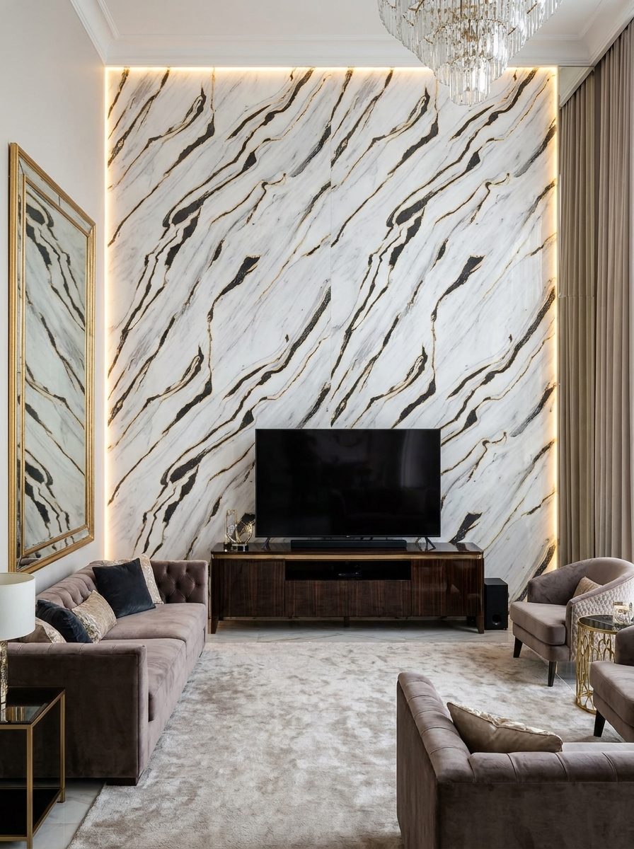 Marble UV Sheets design MS 810, installed