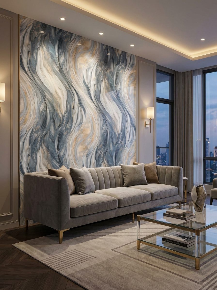 Marble UV Sheets design MS 812, installed