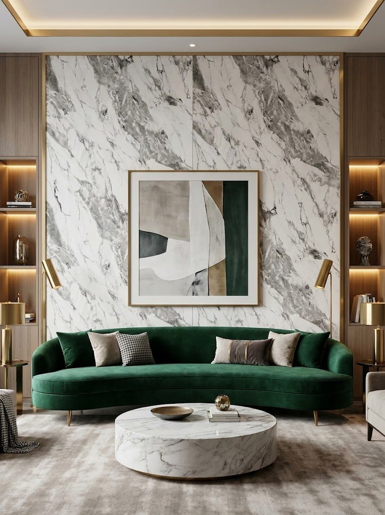 Marble UV Sheets design MS 814, installed