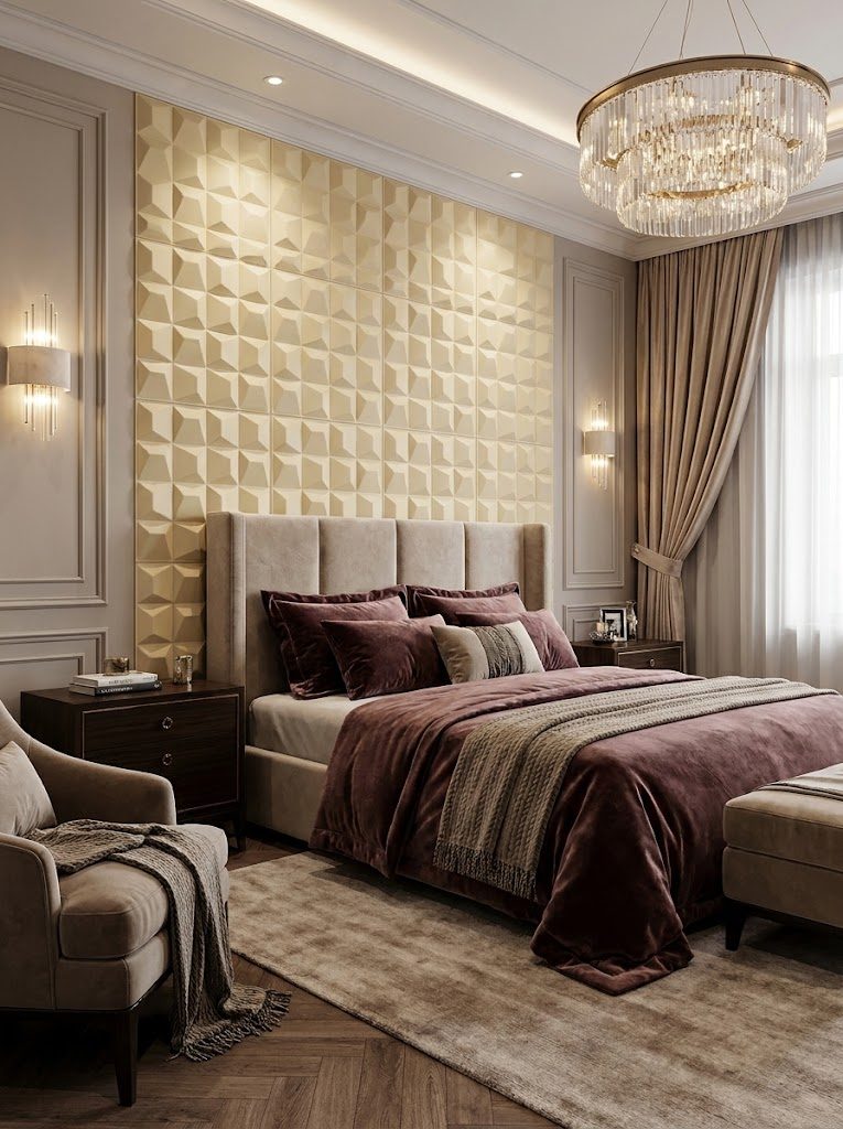 PU Panels design Bitcoin in beige, installed