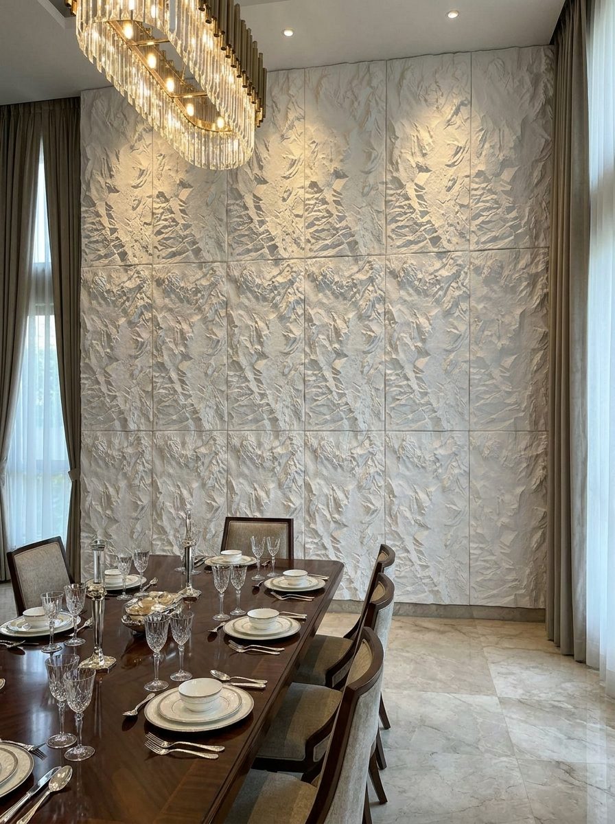 PU Panels design River Stone in cool gray, installed