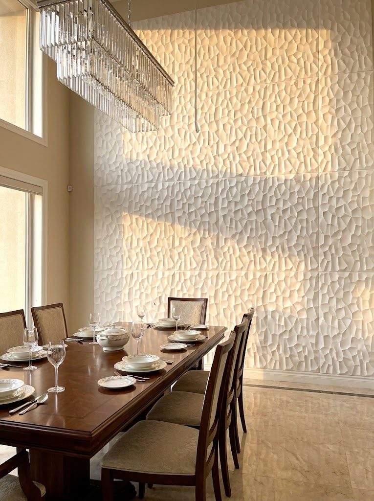 PU Panels design Shell in white, installed