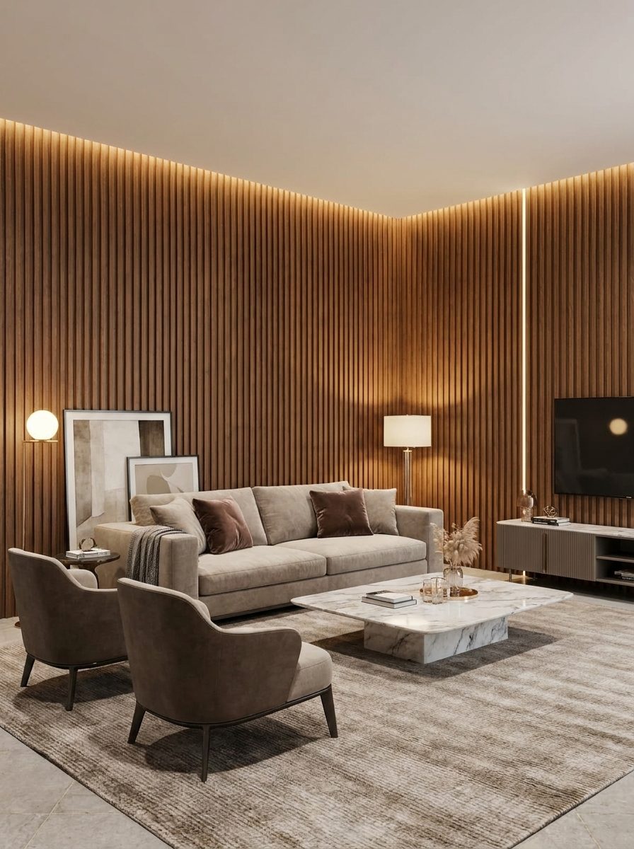 WPC Wall Panels design F2 W008, installed